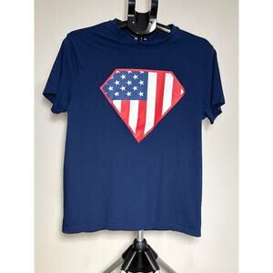 Bronze Eagle American Flag Shield Short Sleeve Graphic T-Shirt, Size Youth Large